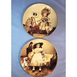 Doll Museum Plates Belton Bebe & Lucille Vintage 1984 Gorham Limited Edition